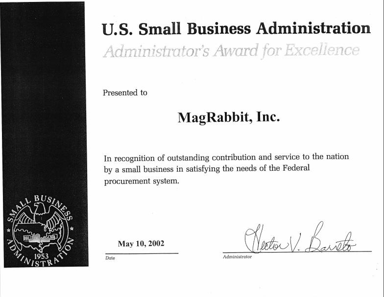 2002 Administrator’s Award for Excellence